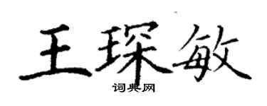 丁谦王琛敏楷书个性签名怎么写