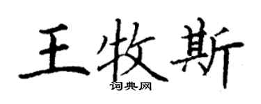 丁谦王牧斯楷书个性签名怎么写