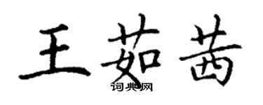 丁谦王茹茜楷书个性签名怎么写