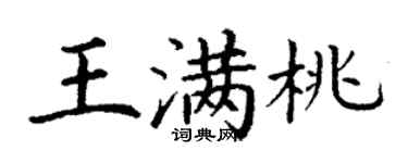 丁谦王满桃楷书个性签名怎么写