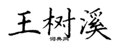 丁谦王树溪楷书个性签名怎么写