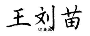 丁谦王刘苗楷书个性签名怎么写