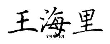丁谦王海里楷书个性签名怎么写