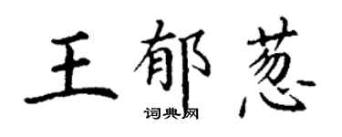 丁谦王郁葱楷书个性签名怎么写