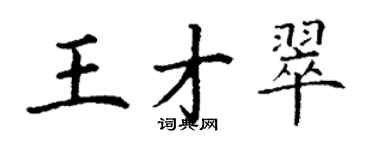 丁谦王才翠楷书个性签名怎么写