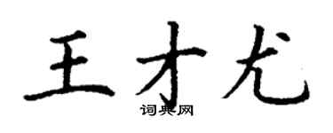 丁谦王才尤楷书个性签名怎么写