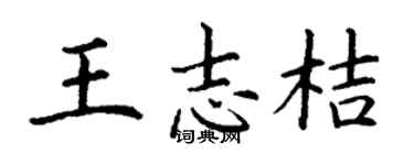 丁谦王志桔楷书个性签名怎么写
