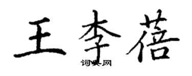 丁谦王李蓓楷书个性签名怎么写