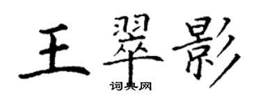 丁谦王翠影楷书个性签名怎么写