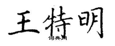 丁谦王特明楷书个性签名怎么写