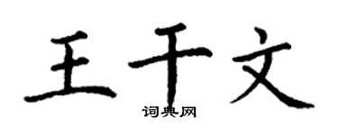 丁谦王干文楷书个性签名怎么写
