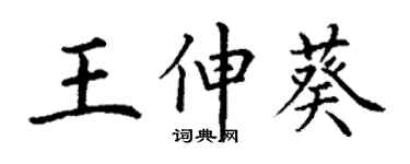 丁谦王伸葵楷书个性签名怎么写