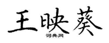 丁谦王映葵楷书个性签名怎么写