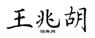 丁谦王兆胡楷书个性签名怎么写