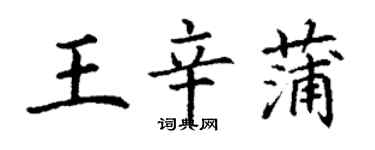 丁谦王辛蒲楷书个性签名怎么写