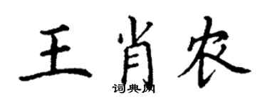 丁谦王肖农楷书个性签名怎么写