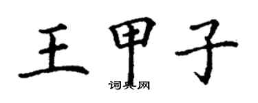 丁谦王甲子楷书个性签名怎么写