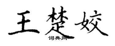 丁谦王楚姣楷书个性签名怎么写