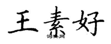 丁谦王素好楷书个性签名怎么写
