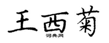丁谦王西菊楷书个性签名怎么写
