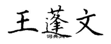 丁谦王蓬文楷书个性签名怎么写