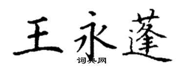 丁谦王永蓬楷书个性签名怎么写
