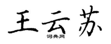 丁谦王云苏楷书个性签名怎么写