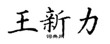 丁谦王新力楷书个性签名怎么写