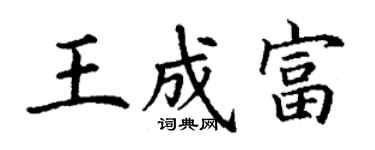 丁谦王成富楷书个性签名怎么写