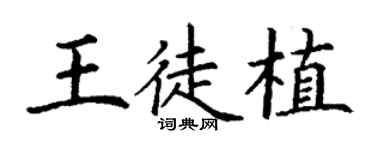 丁谦王徒植楷书个性签名怎么写