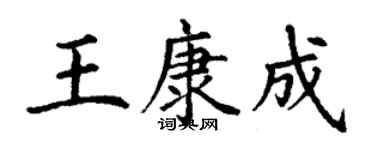 丁谦王康成楷书个性签名怎么写