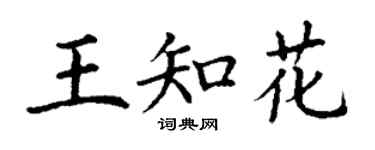 丁谦王知花楷书个性签名怎么写