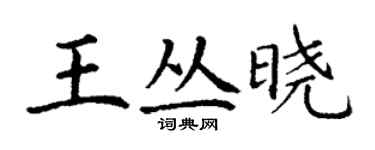丁谦王丛晓楷书个性签名怎么写