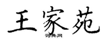 丁谦王家苑楷书个性签名怎么写