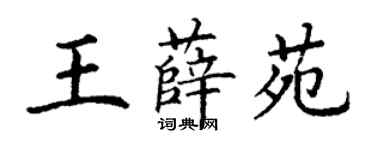丁谦王薛苑楷书个性签名怎么写