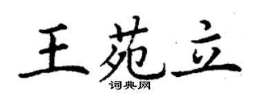 丁谦王苑立楷书个性签名怎么写