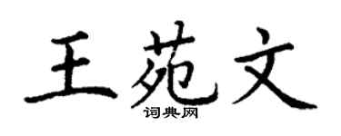 丁谦王苑文楷书个性签名怎么写