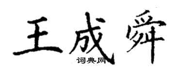 丁谦王成舜楷书个性签名怎么写