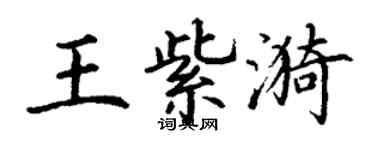 丁谦王紫漪楷书个性签名怎么写