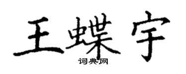 丁谦王蝶宇楷书个性签名怎么写