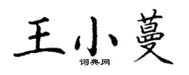 丁谦王小蔓楷书个性签名怎么写