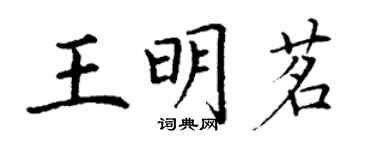 丁谦王明茗楷书个性签名怎么写