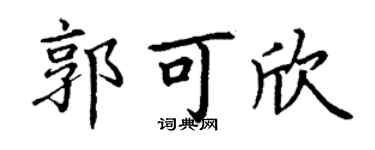 丁谦郭可欣楷书个性签名怎么写