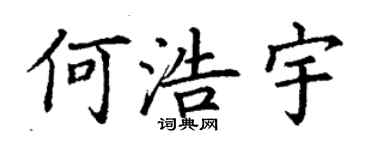 丁谦何浩宇楷书个性签名怎么写