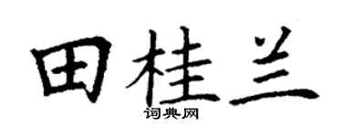 丁谦田桂兰楷书个性签名怎么写