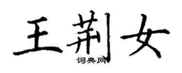 丁谦王荆女楷书个性签名怎么写