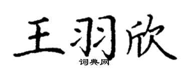 丁谦王羽欣楷书个性签名怎么写