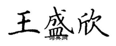 丁谦王盛欣楷书个性签名怎么写