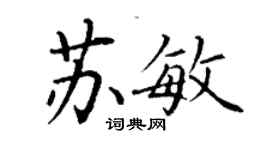 丁谦苏敏楷书个性签名怎么写