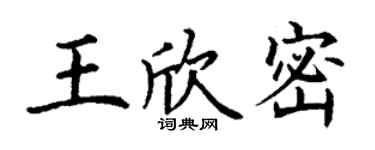 丁谦王欣密楷书个性签名怎么写